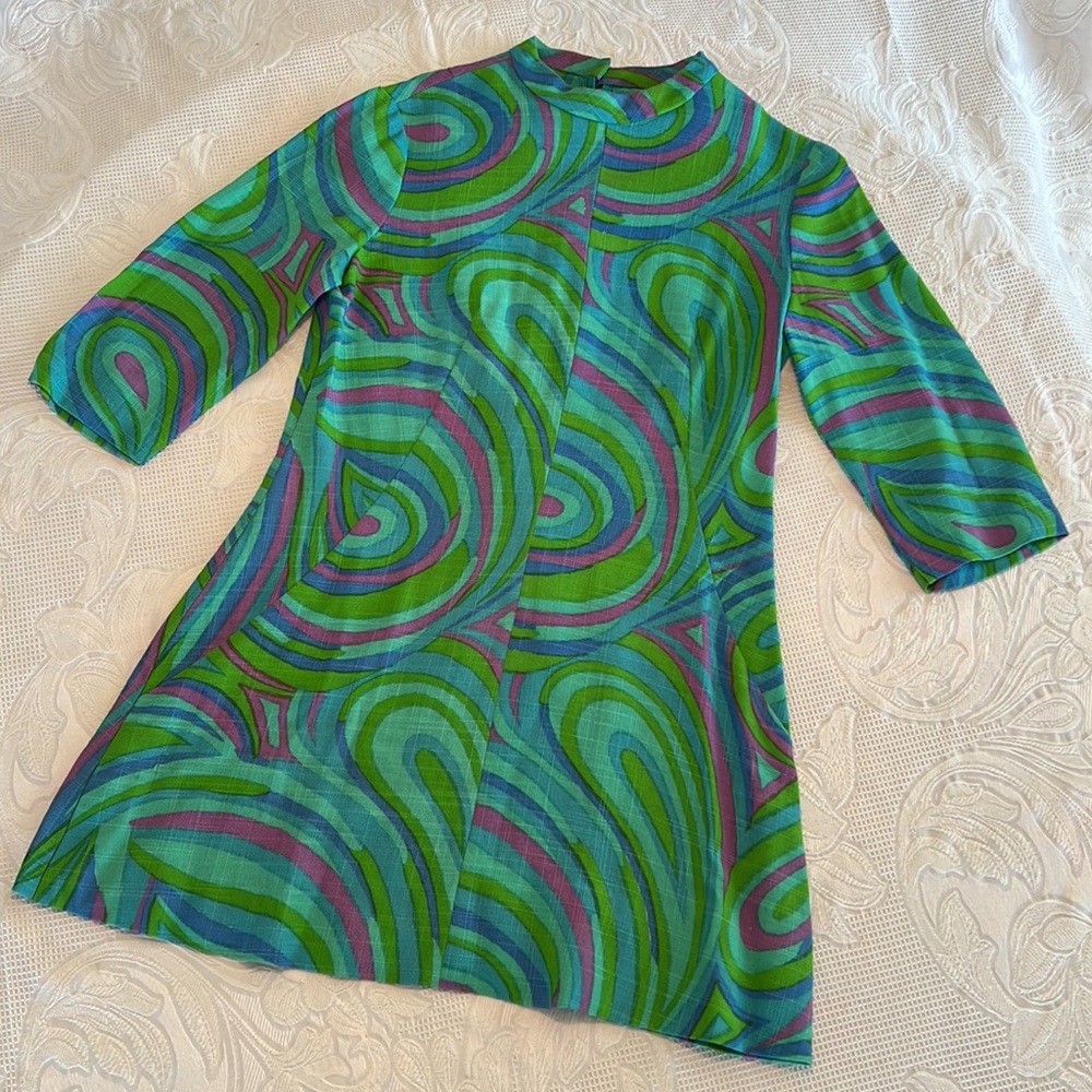 Vintage Handmade 60s Mod Mini Dress